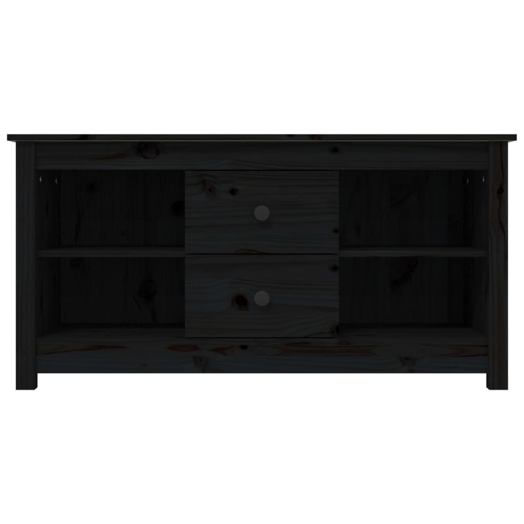vidaXL Comodă TV, negru, 103x36,5x52 cm, lemn masiv de pin
