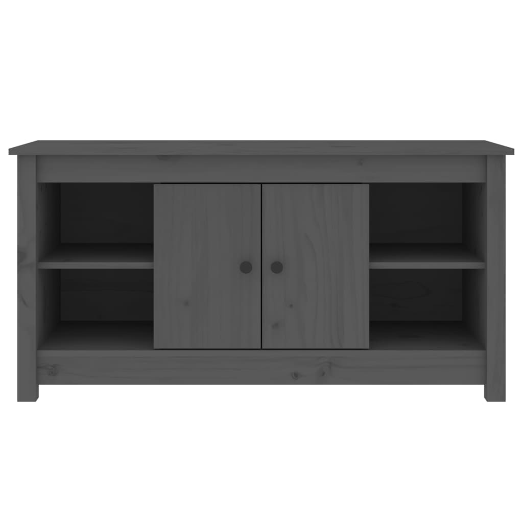 vidaXL Comodă TV, gri, 103x36,5x52 cm, lemn masiv de pin vidaXL Comodă TV, gri, 103x36,5x52 cm, lemn masiv de pin