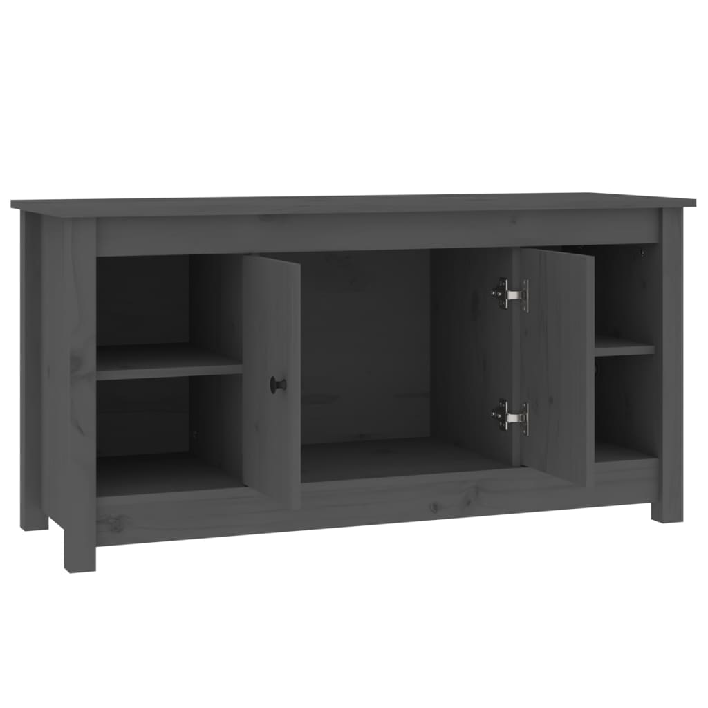 vidaXL Comodă TV, gri, 103x36,5x52 cm, lemn masiv de pin vidaXL Comodă TV, gri, 103x36,5x52 cm, lemn masiv de pin