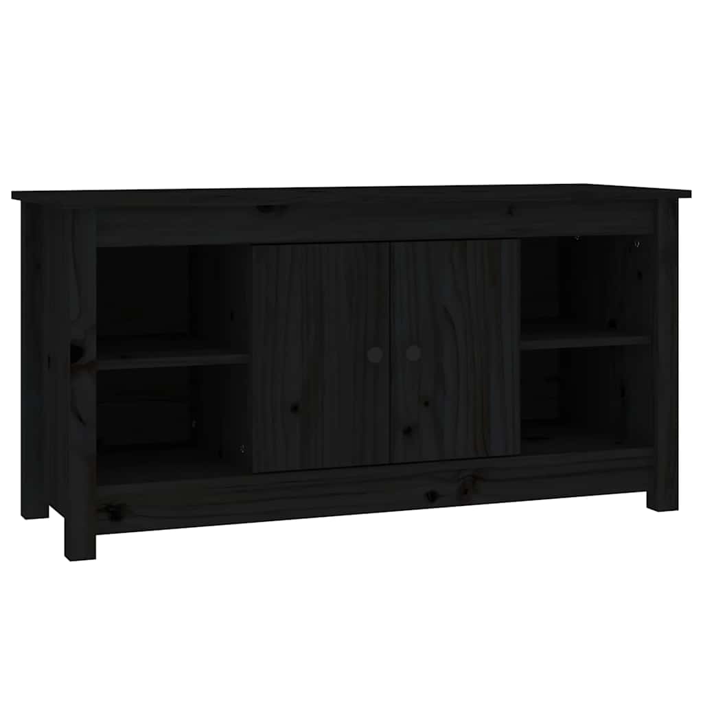 vidaXL Comodă TV, negru, 103x36,5x52 cm, lemn masiv de pin