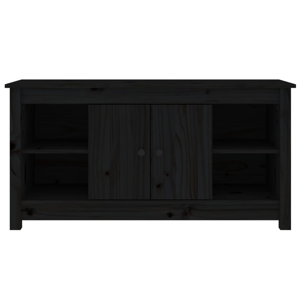vidaXL Comodă TV, negru, 103x36,5x52 cm, lemn masiv de pin