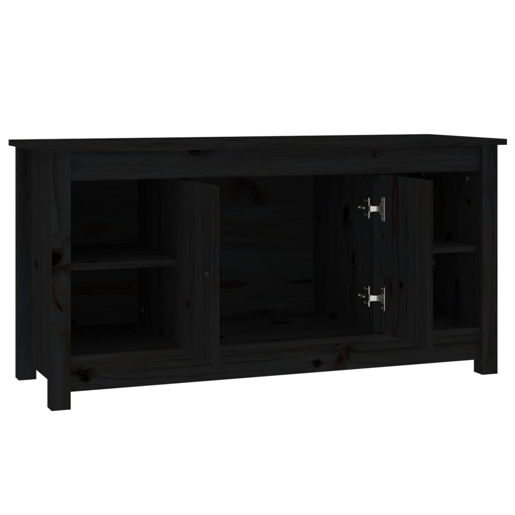 vidaXL Comodă TV, negru, 103x36,5x52 cm, lemn masiv de pin
