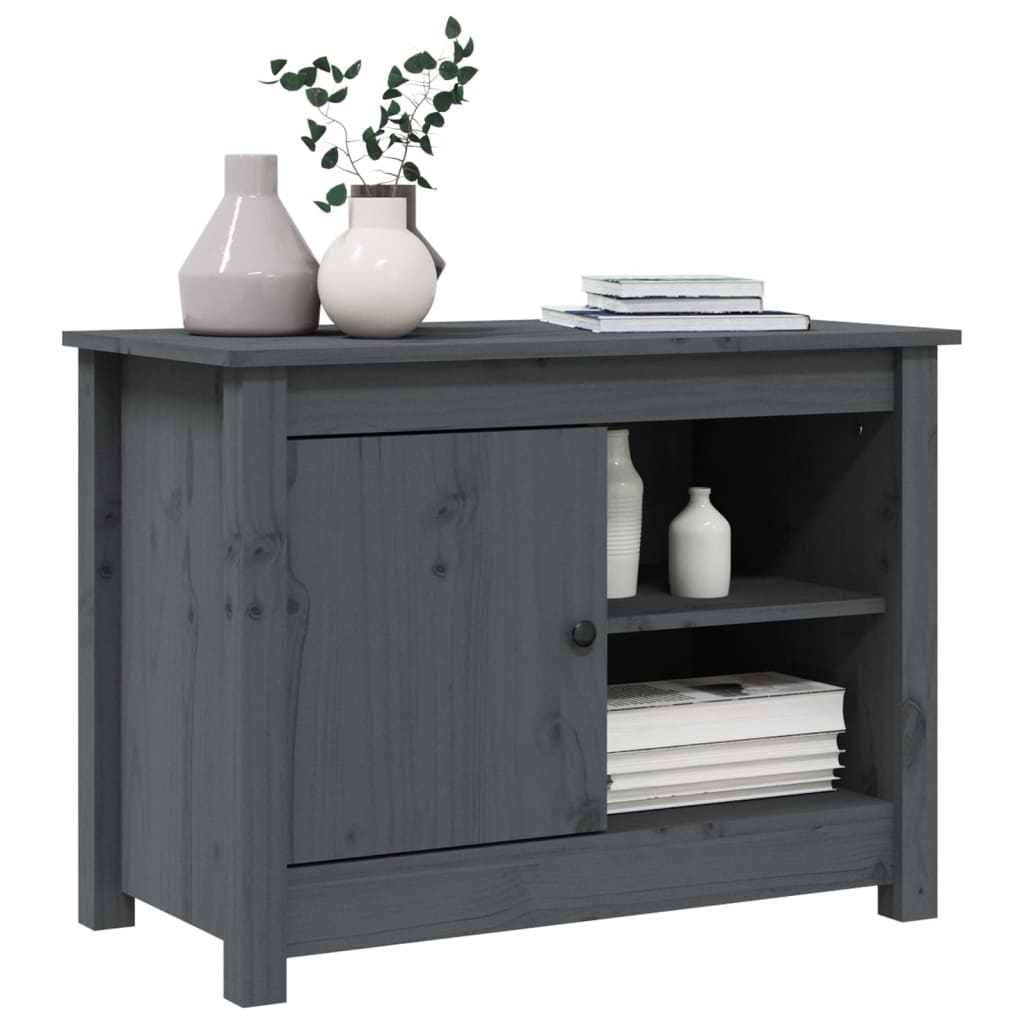 vidaXL Comodă TV, gri, 70x36,5x52 cm, lemn masiv de pin vidaXL Comodă TV, gri, 70x36,5x52 cm, lemn masiv de pin