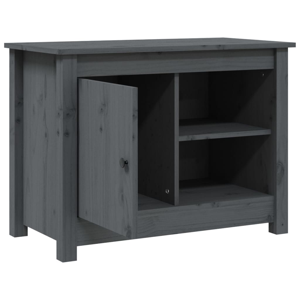 vidaXL Comodă TV, gri, 70x36,5x52 cm, lemn masiv de pin vidaXL Comodă TV, gri, 70x36,5x52 cm, lemn masiv de pin