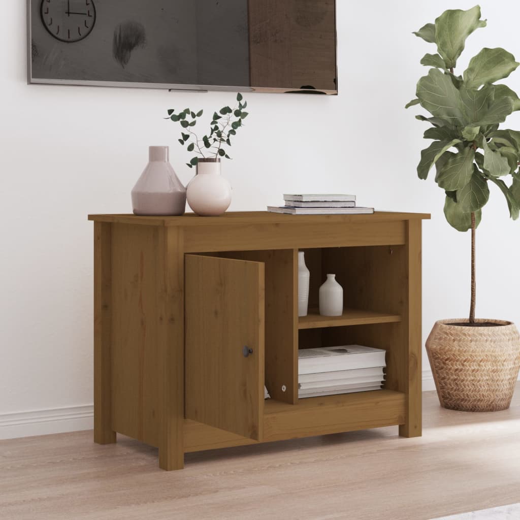 vidaXL Comodă TV, maro miere, 70x36,5x52 cm, lemn masiv de pin vidaXL Comodă TV, maro miere, 70x36,5x52 cm, lemn masiv de pin