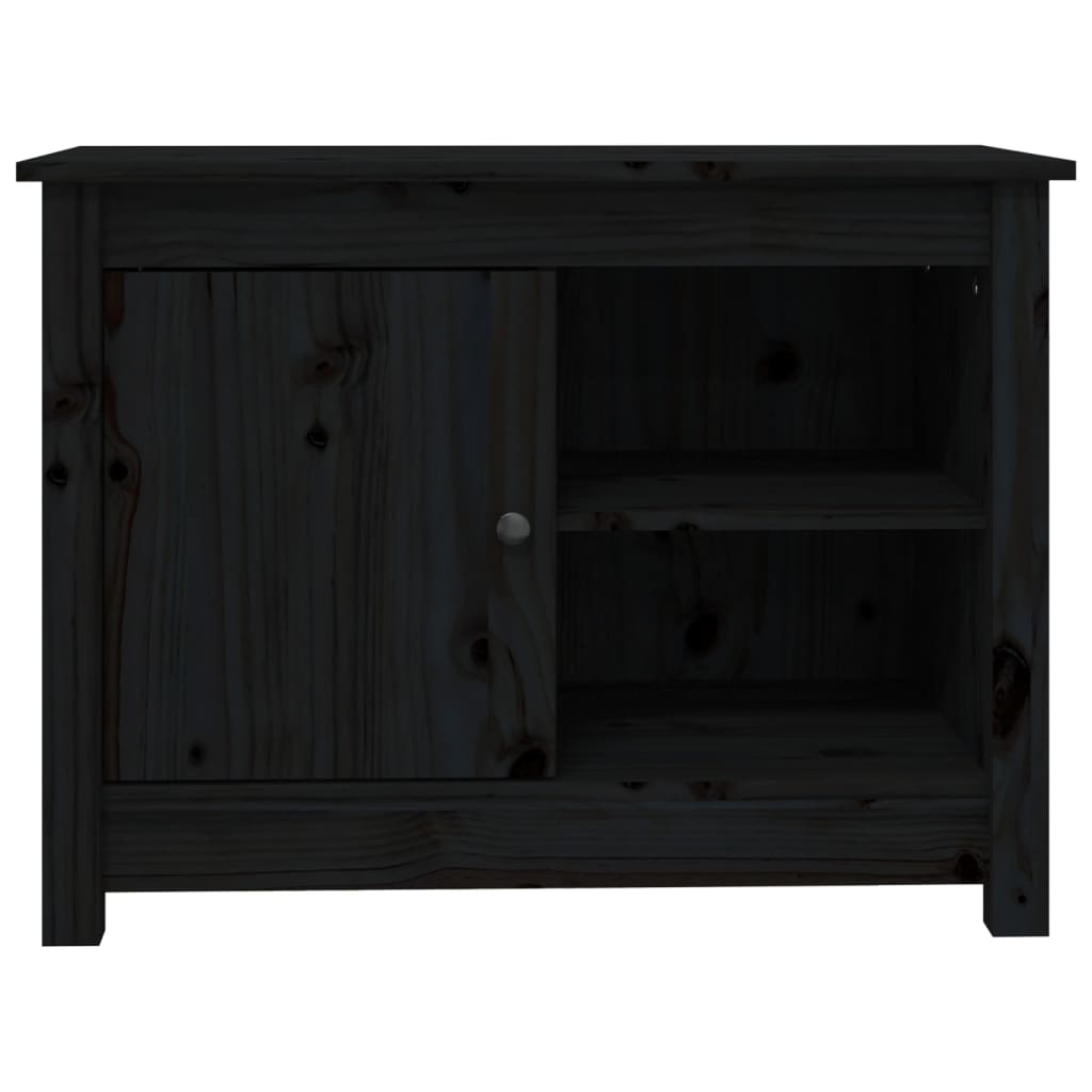 vidaXL Comodă TV, negru, 70x36,5x52 cm, lemn masiv de pin