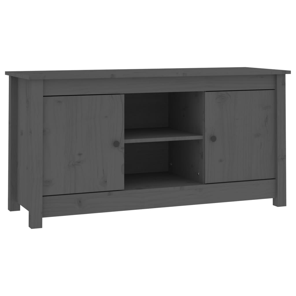 vidaXL Comodă TV, gri, 103x36,5x52 cm, lemn masiv de pin vidaXL Comodă TV, gri, 103x36,5x52 cm, lemn masiv de pin