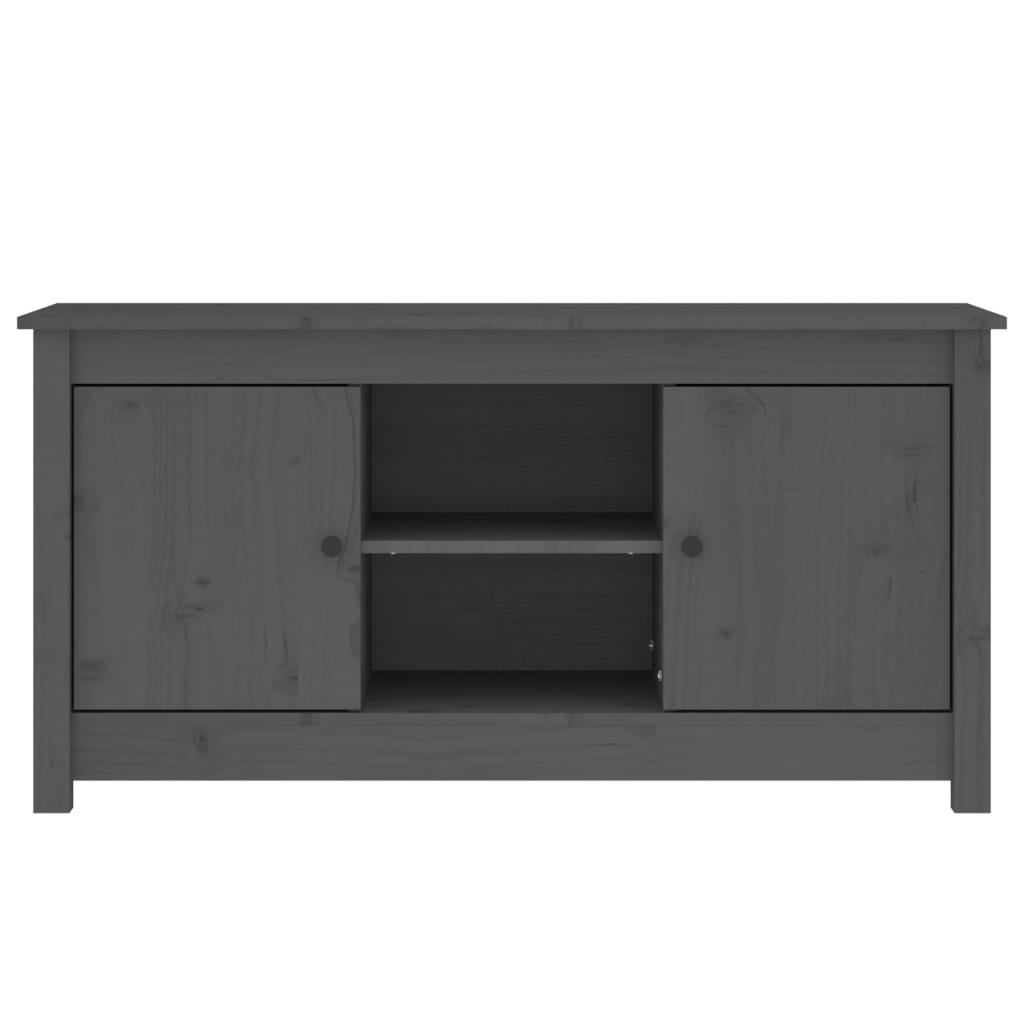 vidaXL Comodă TV, gri, 103x36,5x52 cm, lemn masiv de pin vidaXL Comodă TV, gri, 103x36,5x52 cm, lemn masiv de pin