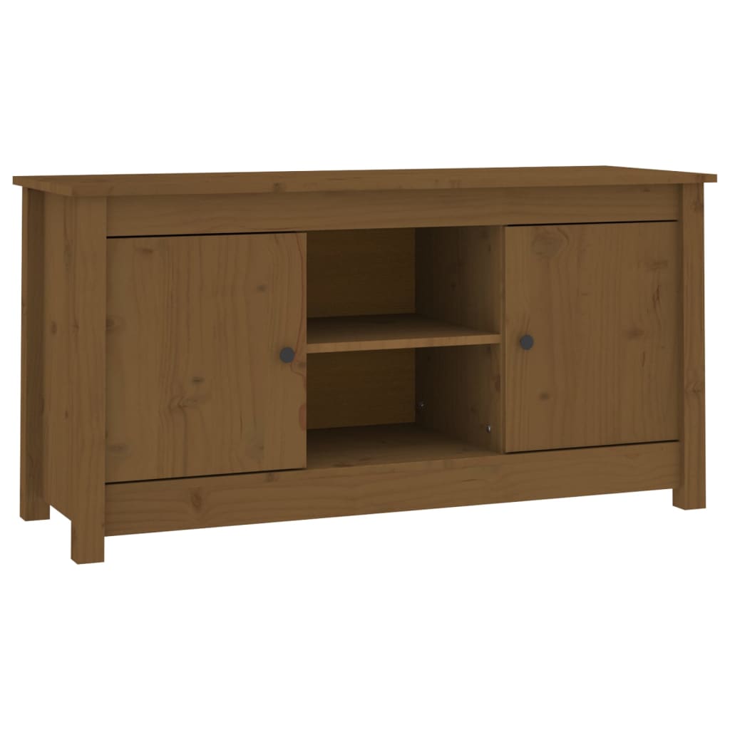 vidaXL Comodă TV, maro miere, 103x36,5x52 cm, lemn masiv de pin vidaXL Comodă TV, maro miere, 103x36,5x52 cm, lemn masiv de pin