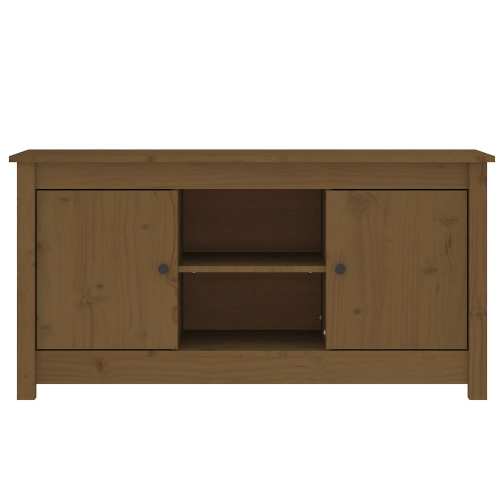 vidaXL Comodă TV, maro miere, 103x36,5x52 cm, lemn masiv de pin vidaXL Comodă TV, maro miere, 103x36,5x52 cm, lemn masiv de pin