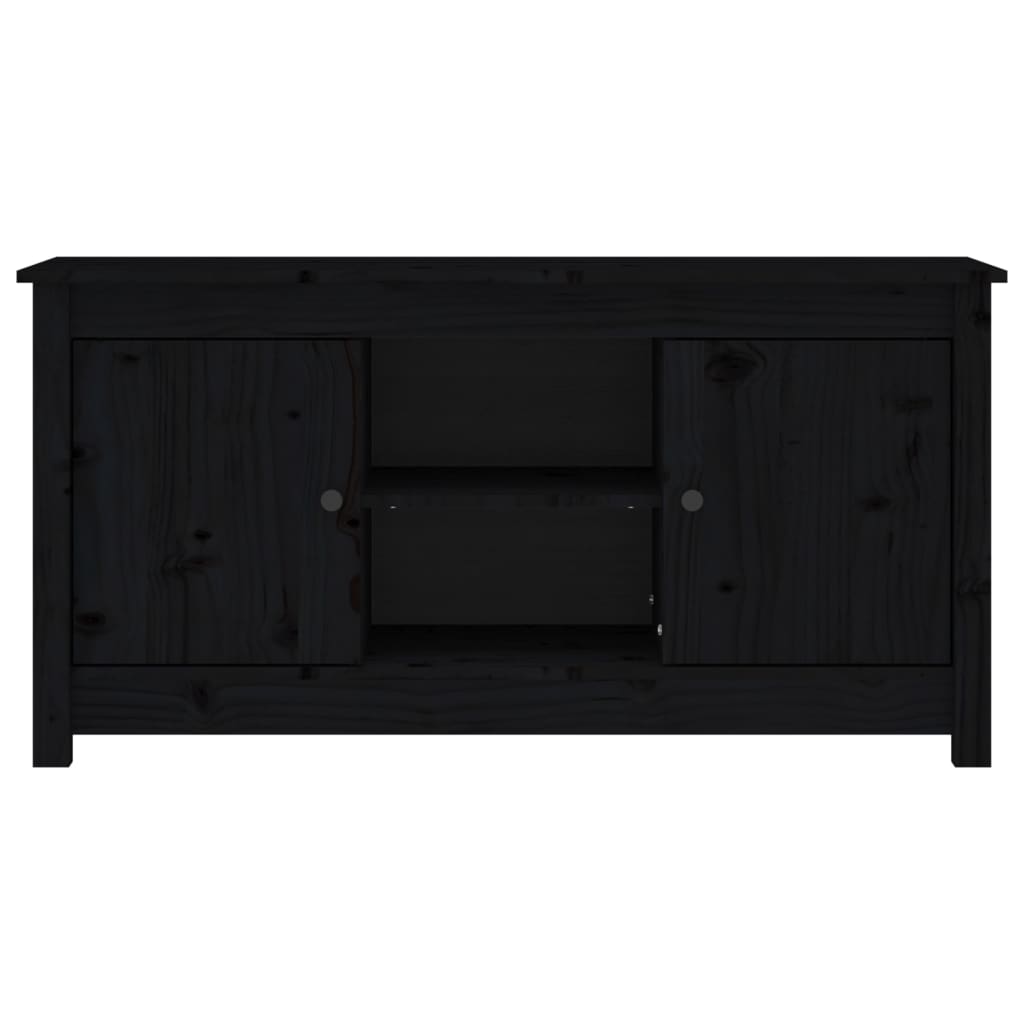 vidaXL Comodă TV, negru, 103x36,5x52 cm, lemn masiv de pin