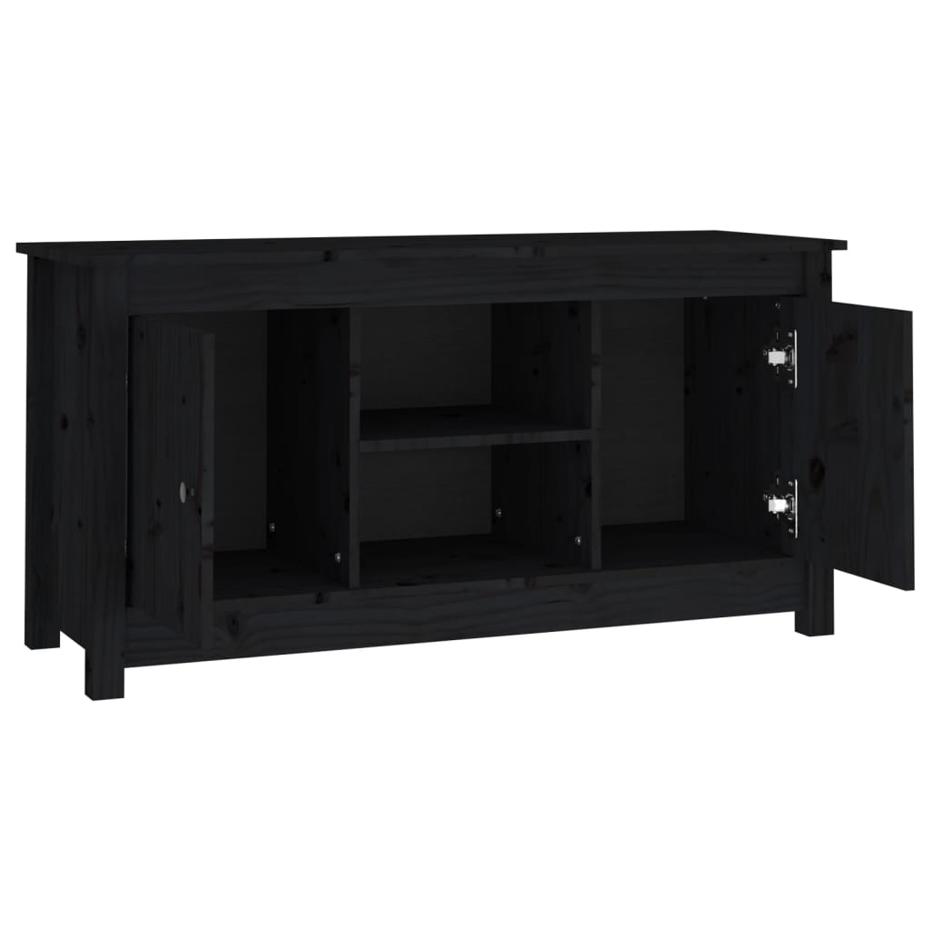 vidaXL Comodă TV, negru, 103x36,5x52 cm, lemn masiv de pin