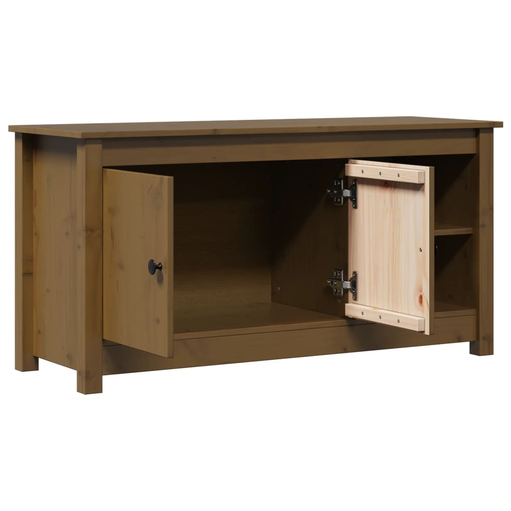 vidaXL Comodă TV, maro miere, 103x36,5x52 cm, lemn masiv de pin vidaXL Comodă TV, maro miere, 103x36,5x52 cm, lemn masiv de pin