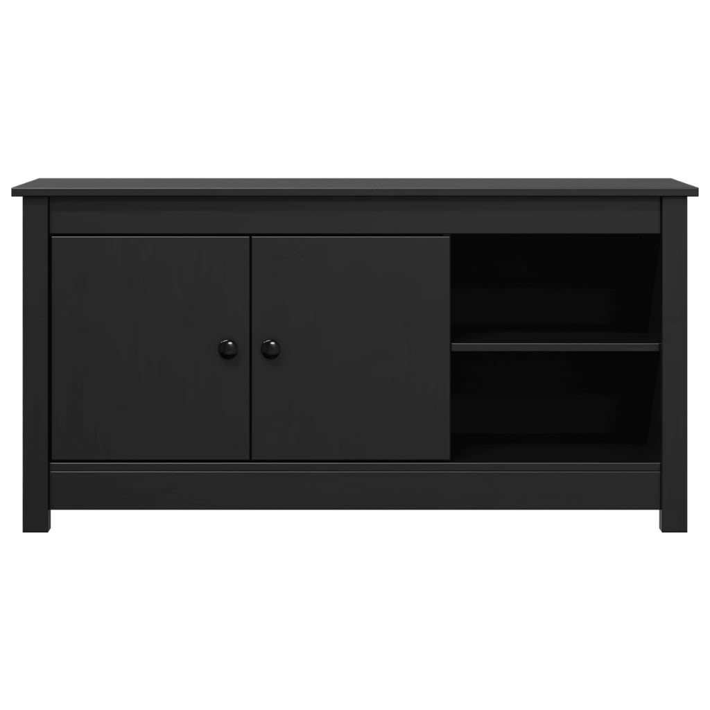 vidaXL Comodă TV, negru, 103x36,5x52 cm, lemn masiv de pin