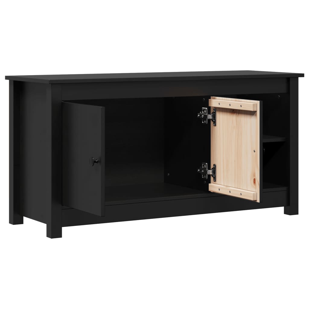vidaXL Comodă TV, negru, 103x36,5x52 cm, lemn masiv de pin