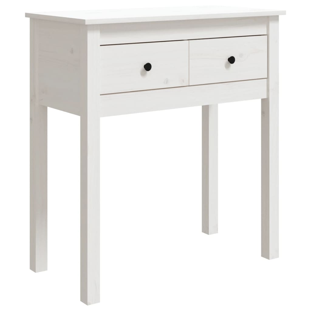 vidaXL Masă consolă, alb, 70x35x75 cm, lemn masiv de pin vidaXL Masă consolă, alb, 70x35x75 cm, lemn masiv de pin