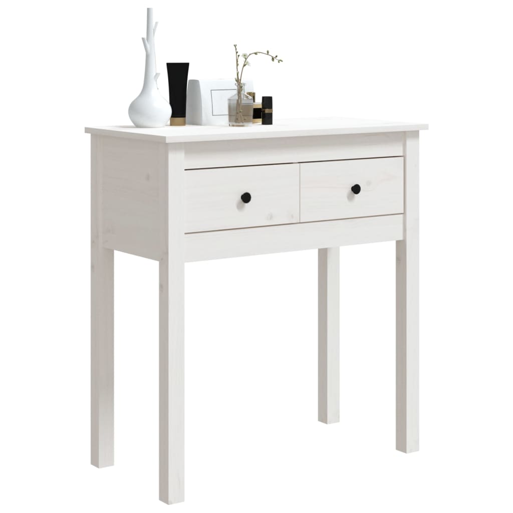 vidaXL Masă consolă, alb, 70x35x75 cm, lemn masiv de pin vidaXL Masă consolă, alb, 70x35x75 cm, lemn masiv de pin
