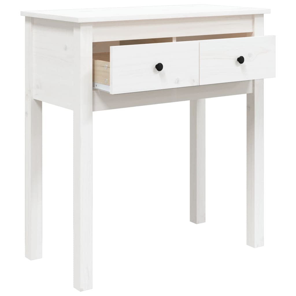 vidaXL Masă consolă, alb, 70x35x75 cm, lemn masiv de pin vidaXL Masă consolă, alb, 70x35x75 cm, lemn masiv de pin