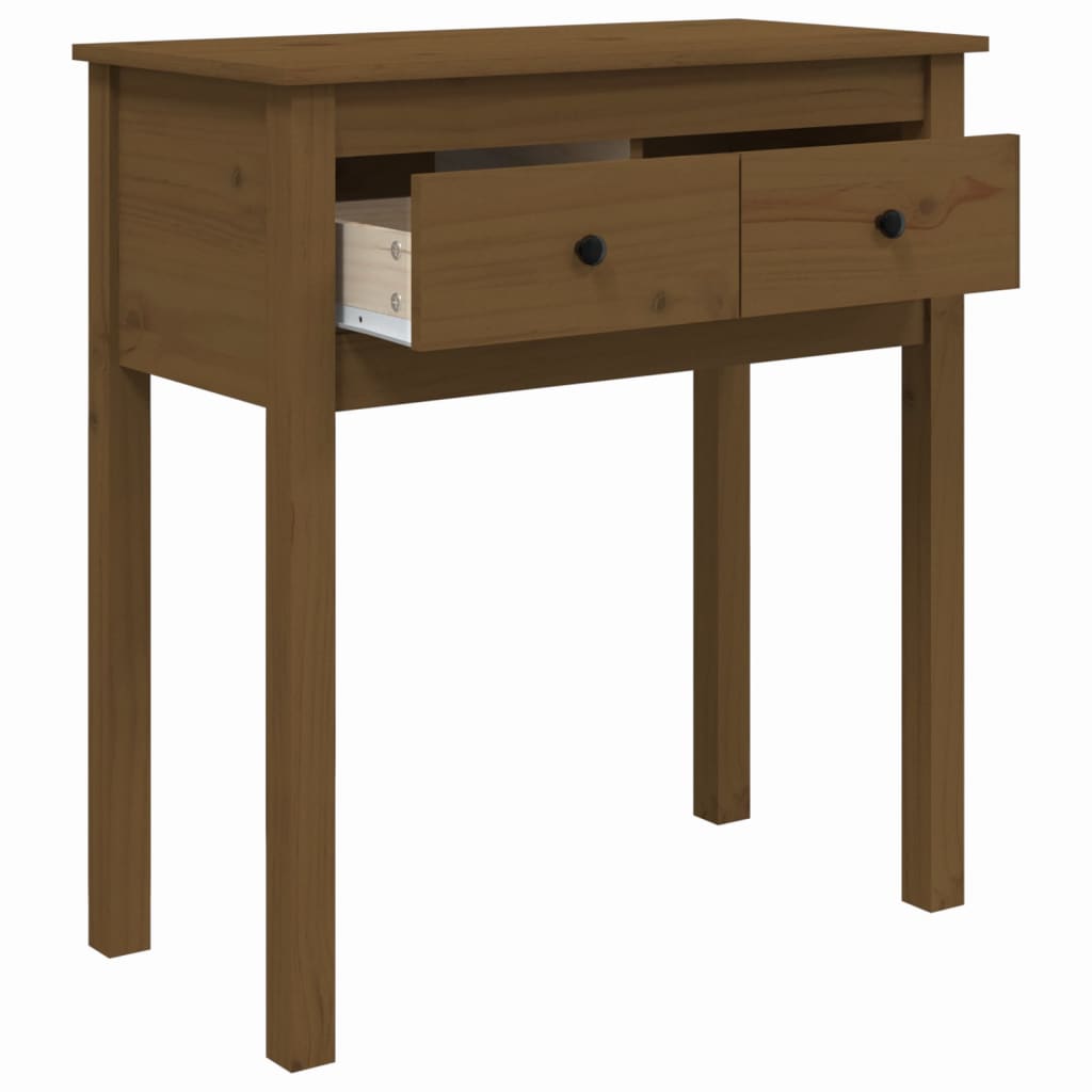 vidaXL Masă consolă, maro miere, 70x35x75 cm, lemn masiv de pin