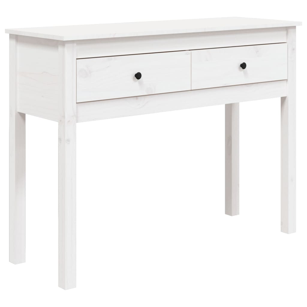 vidaXL Masă consolă, alb, 100x35x75 cm, lemn masiv de pin vidaXL Masă consolă, alb, 100x35x75 cm, lemn masiv de pin