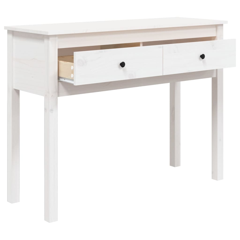 vidaXL Masă consolă, alb, 100x35x75 cm, lemn masiv de pin vidaXL Masă consolă, alb, 100x35x75 cm, lemn masiv de pin