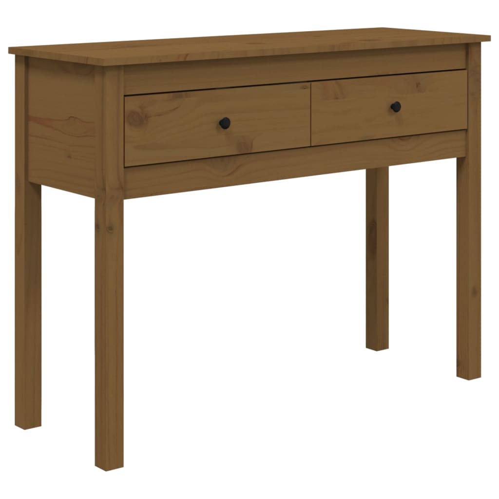vidaXL Masă consolă, maro miere, 100x35x75 cm, lemn masiv de pin