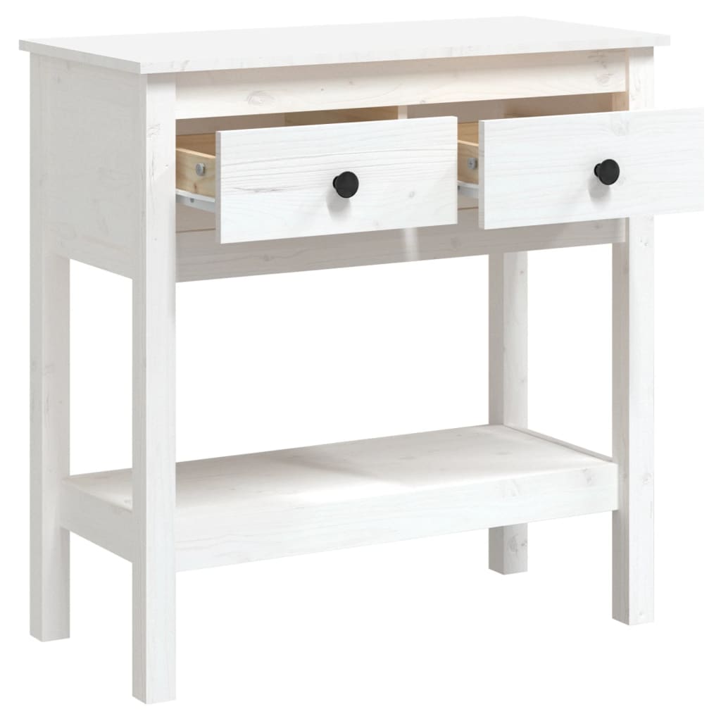 vidaXL Masă consolă, alb, 75x35x75 cm, lemn masiv de pin vidaXL Masă consolă, alb, 75x35x75 cm, lemn masiv de pin