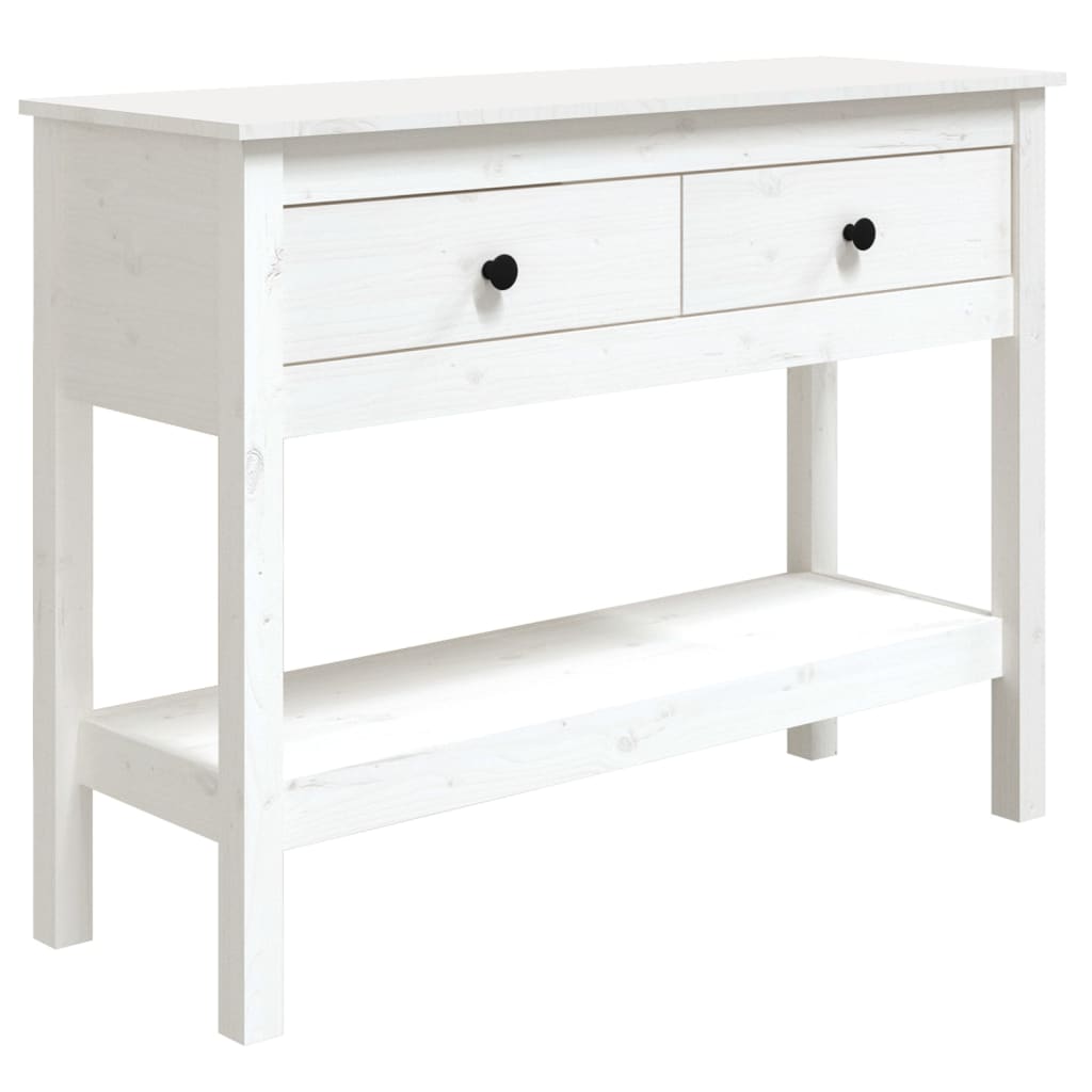 vidaXL Masă consolă, alb, 100x35x75 cm, lemn masiv de pin