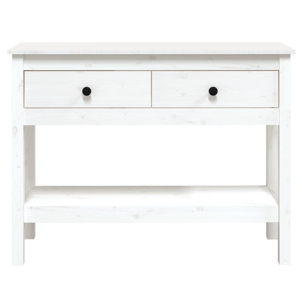 vidaXL Masă consolă, alb, 100x35x75 cm, lemn masiv de pin