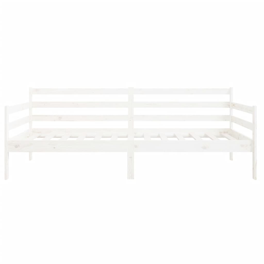 vidaXL Pat de zi fără saltea, alb, 90x190 cm, lemn masiv pin vidaXL Pat de zi fără saltea, alb, 90x190 cm, lemn masiv pin