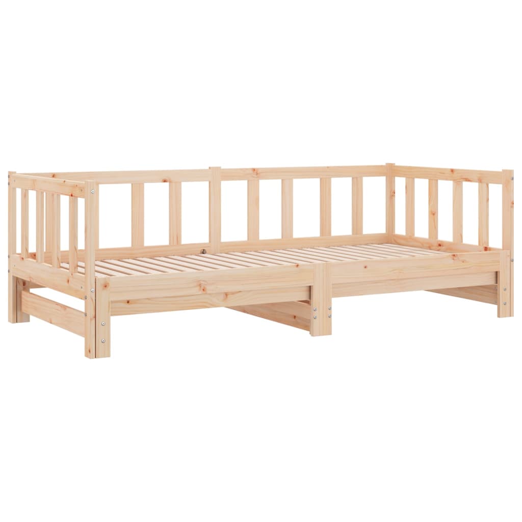 vidaXL Pat de zi extensibil, 2x(80x200) cm, lemn masiv de pin