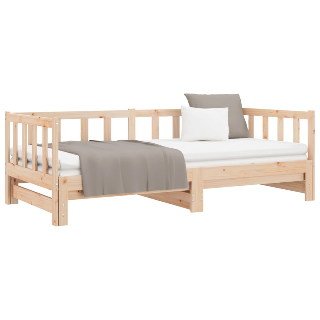vidaXL Pat de zi extensibil, 2x(80x200) cm, lemn masiv de pin