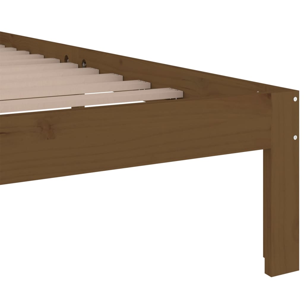 vidaXL Cadru de pat King Size, maro miere, 150x200 cm, lemn masiv vidaXL Cadru de pat King Size, maro miere, 150x200 cm, lemn masiv