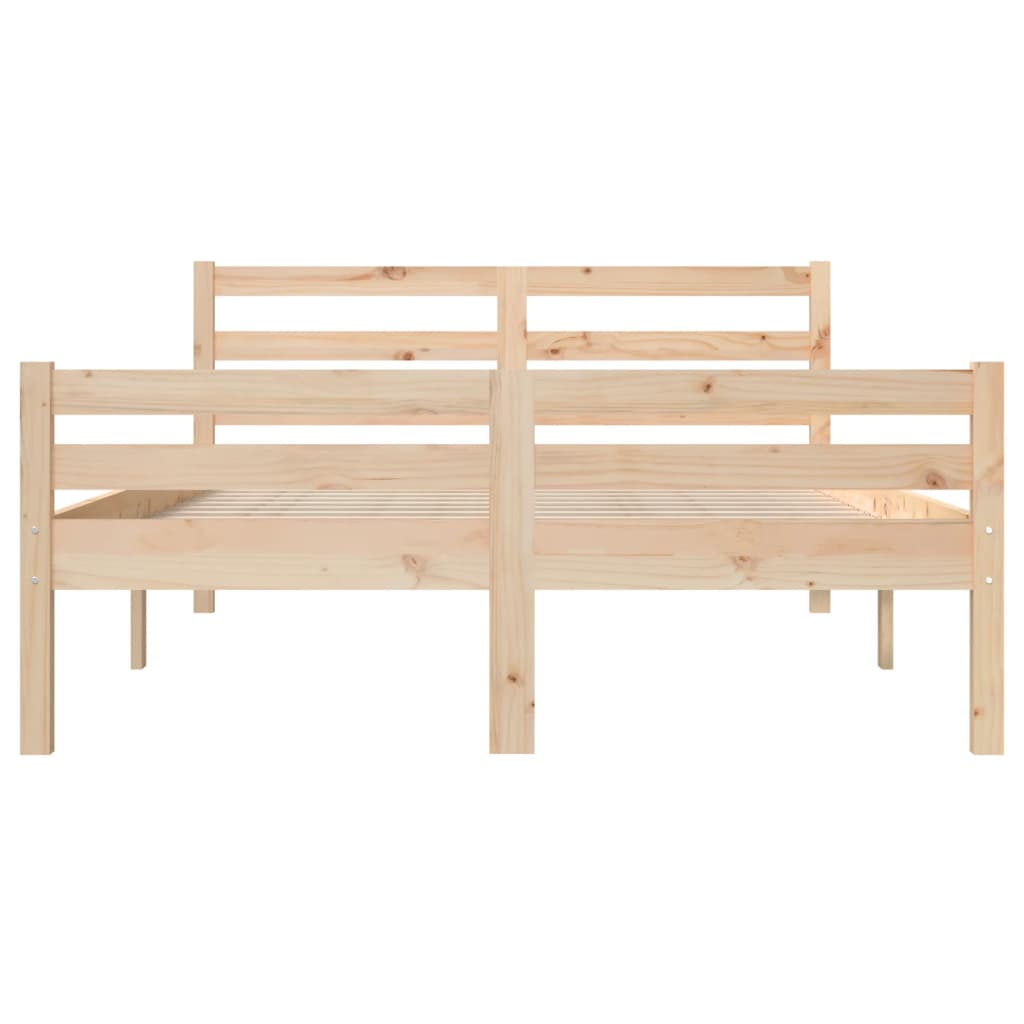 vidaXL Cadru de pat dublu, 135x190 cm, lemn masiv