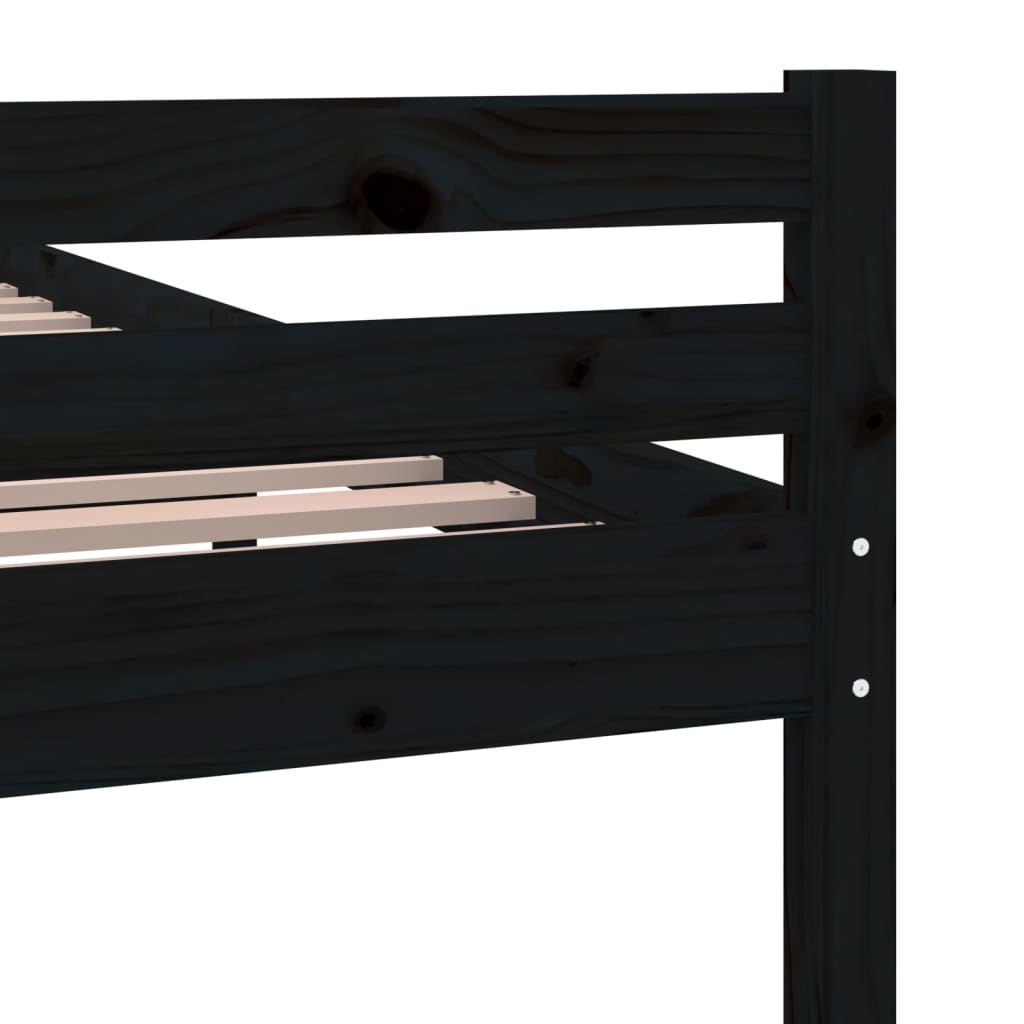 vidaXL Cadru de pat King Size, negru, 150x200 cm, lemn masiv vidaXL Cadru de pat King Size, negru, 150x200 cm, lemn masiv