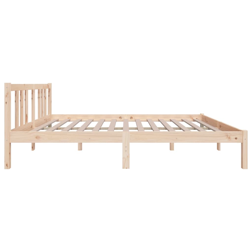vidaXL Cadru de pat dublu, 135x190 cm, lemn masiv