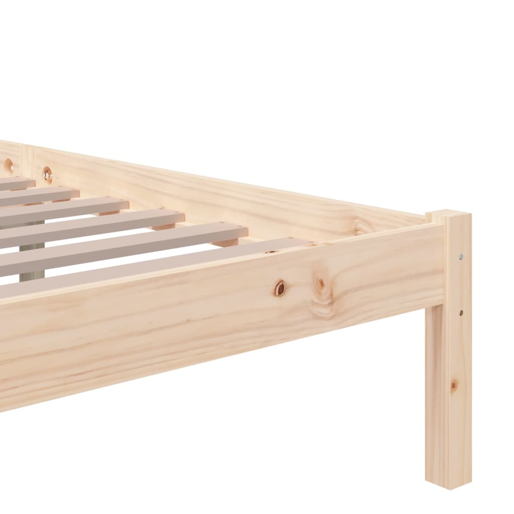 vidaXL Cadru de pat dublu, 135x190 cm, lemn masiv
