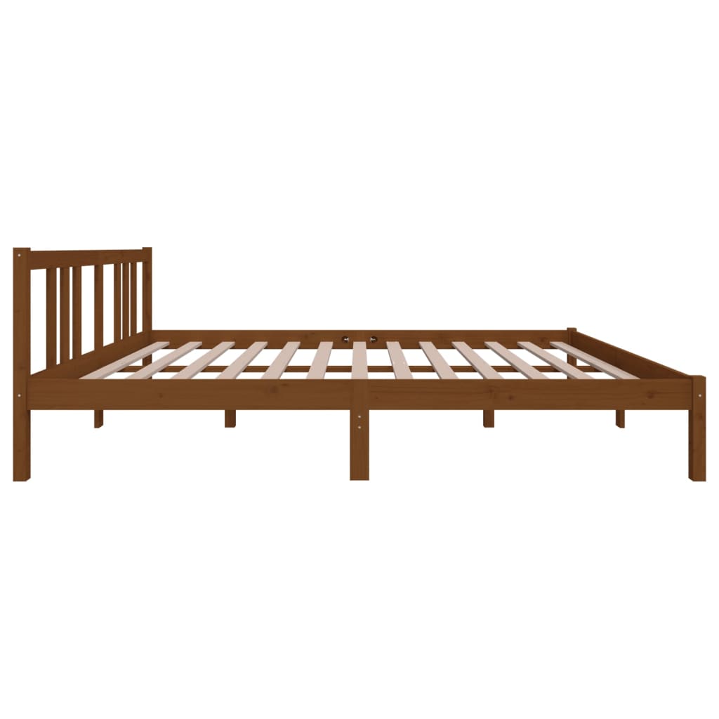 vidaXL Cadru de pat King Size, maro miere, 150x200 cm, lemn masiv vidaXL Cadru de pat King Size, maro miere, 150x200 cm, lemn masiv