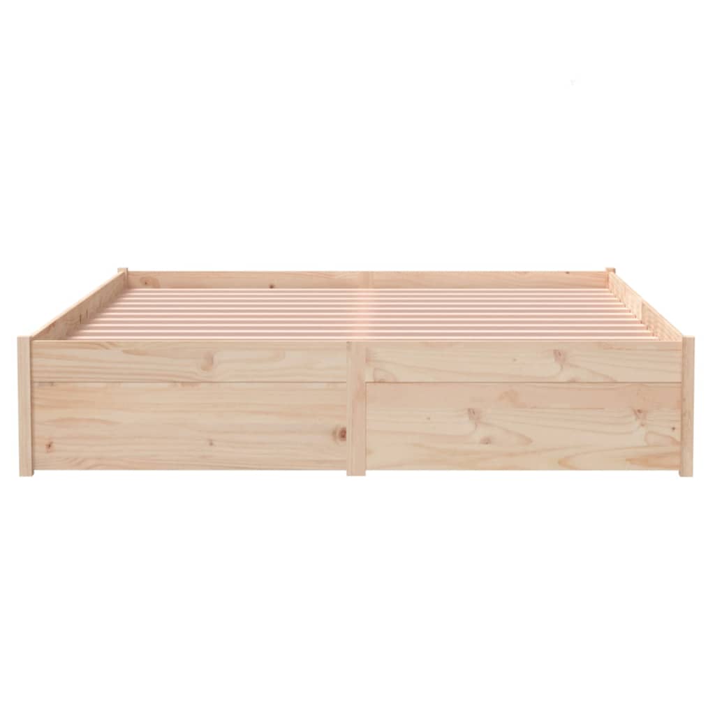 vidaXL Cadru de pat dublu, 135x190 cm, lemn masiv
