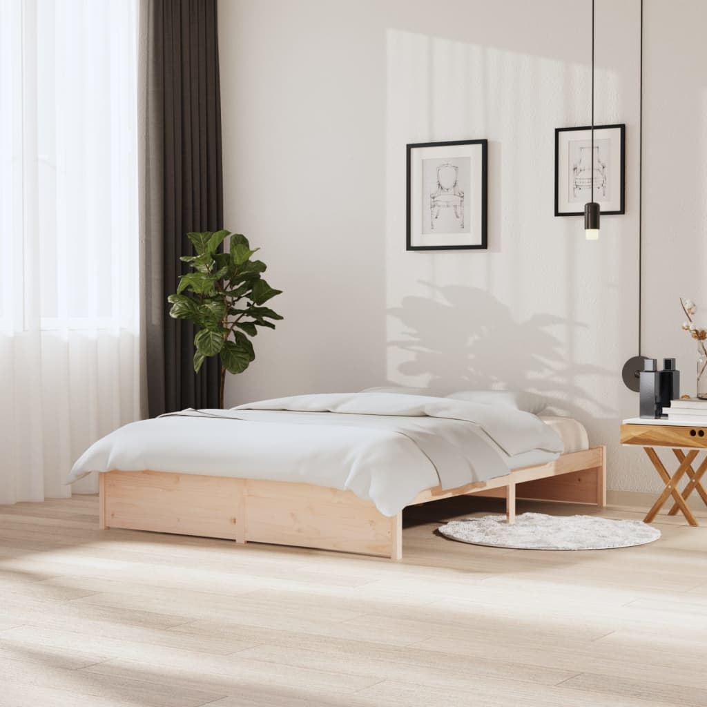 vidaXL Cadru de pat King Size, 150x200 cm, lemn masiv vidaXL Cadru de pat King Size, 150x200 cm, lemn masiv