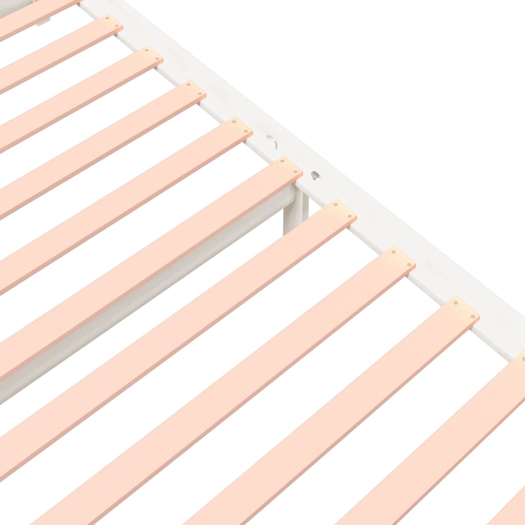 vidaXL Cadru de pat King Size, alb, 150x200 cm, lemn masiv vidaXL Cadru de pat King Size, alb, 150x200 cm, lemn masiv