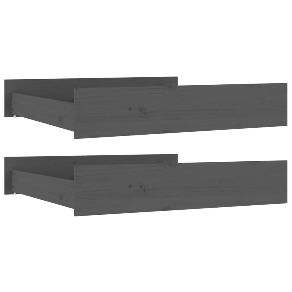 vidaXL Sertare pentru pat, 2 buc., gri, lemn masiv de pin vidaXL Sertare pentru pat, 2 buc., gri, lemn masiv de pin