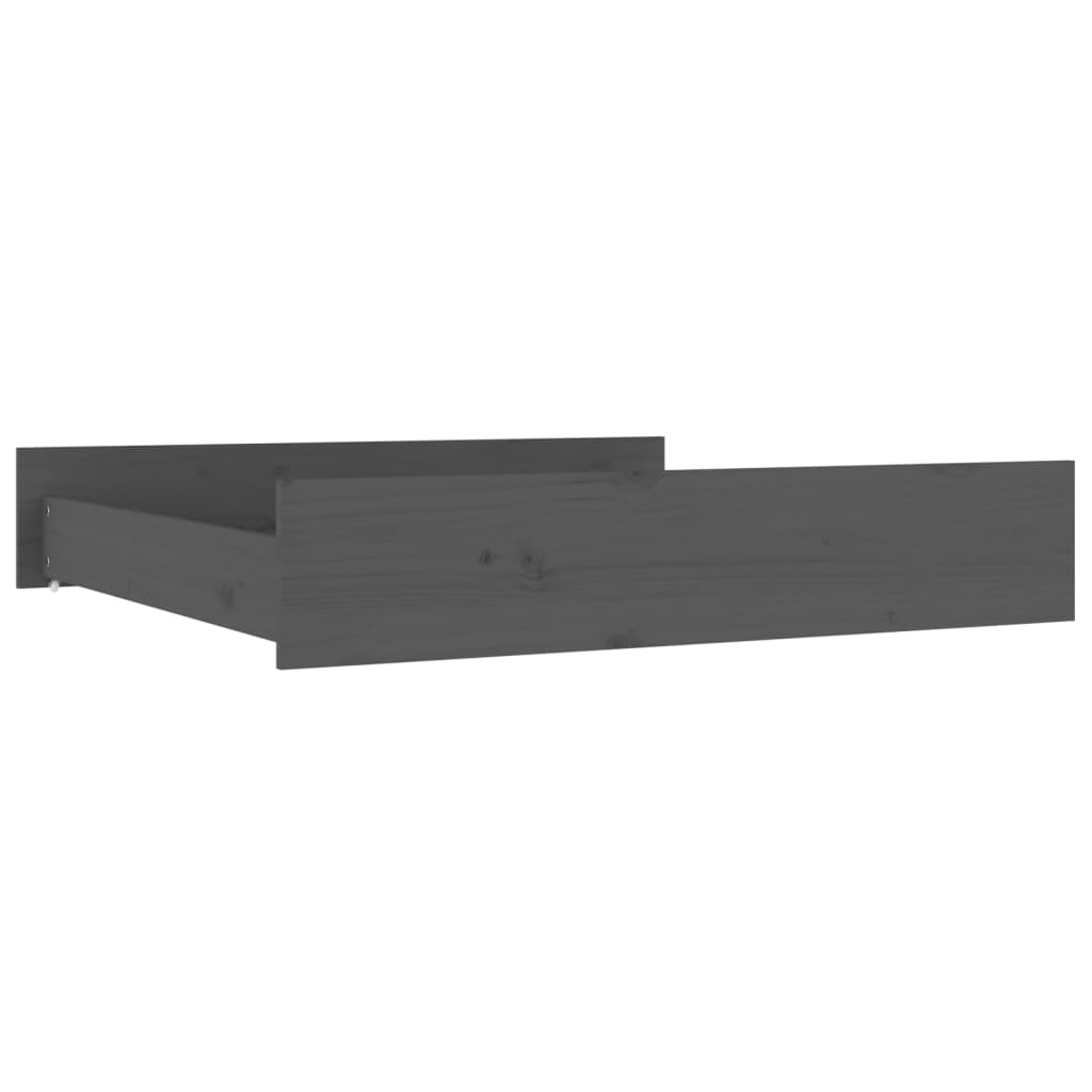 vidaXL Sertare pentru pat, 2 buc., gri, lemn masiv de pin vidaXL Sertare pentru pat, 2 buc., gri, lemn masiv de pin