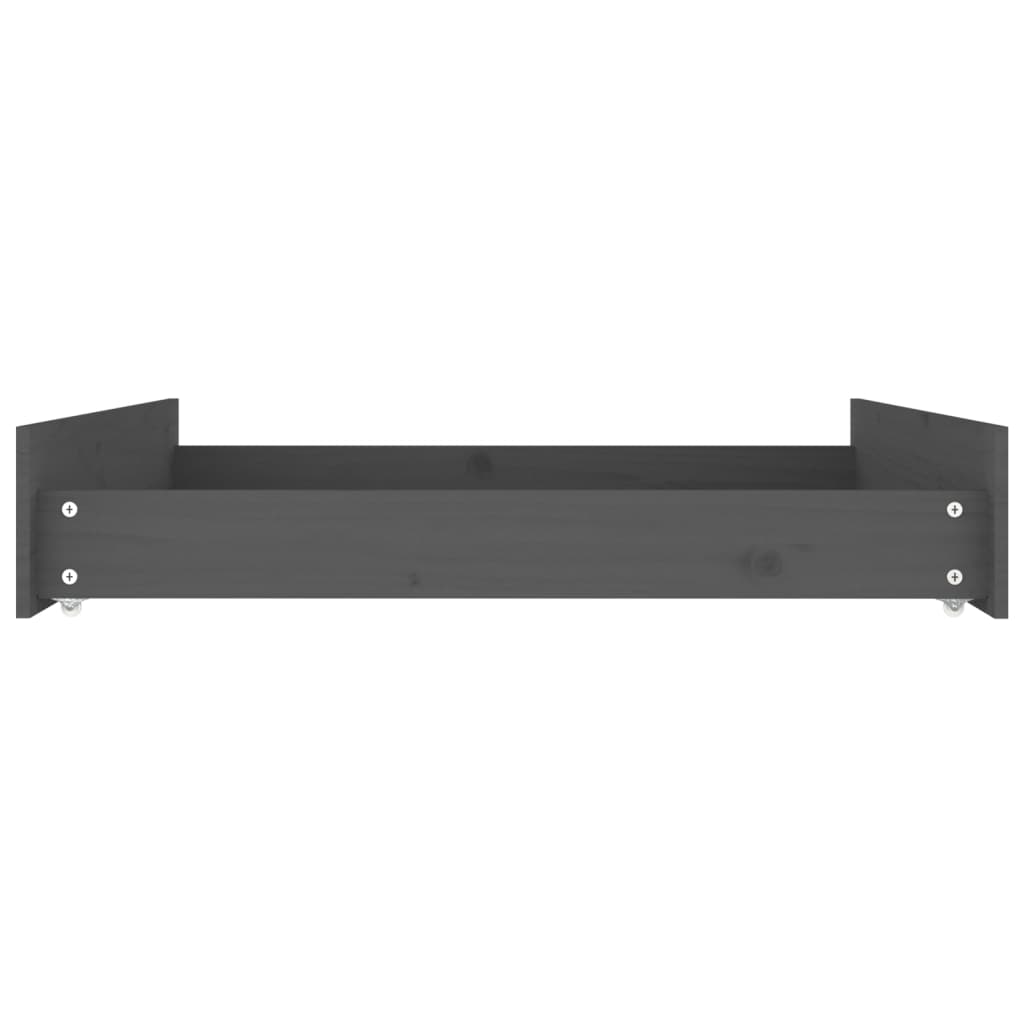 vidaXL Sertare pentru pat, 2 buc., gri, lemn masiv de pin vidaXL Sertare pentru pat, 2 buc., gri, lemn masiv de pin