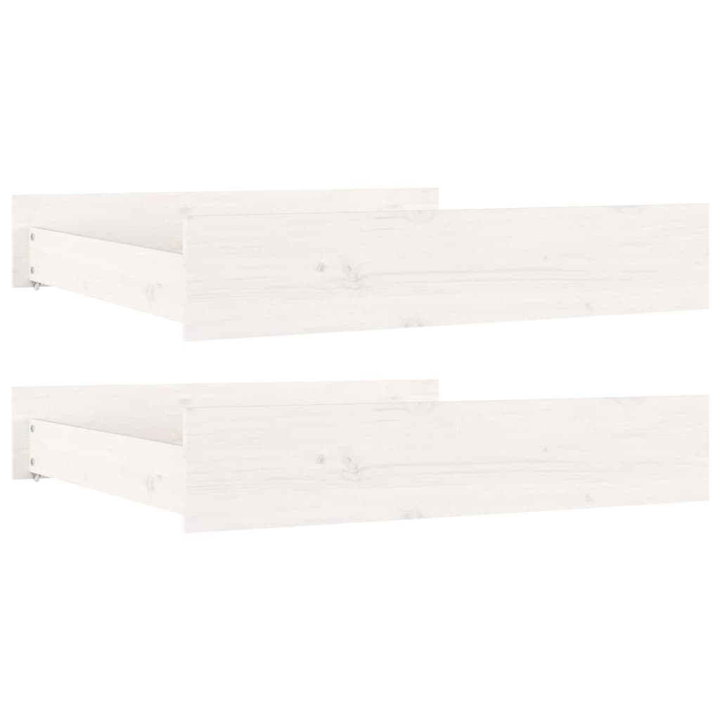 vidaXL Sertare pentru pat, 2 buc., alb, lemn masiv de pin vidaXL Sertare pentru pat, 2 buc., alb, lemn masiv de pin