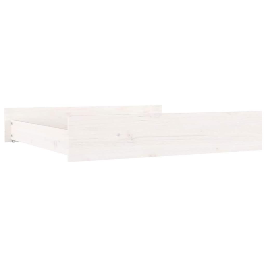vidaXL Sertare pentru pat, 2 buc., alb, lemn masiv de pin vidaXL Sertare pentru pat, 2 buc., alb, lemn masiv de pin