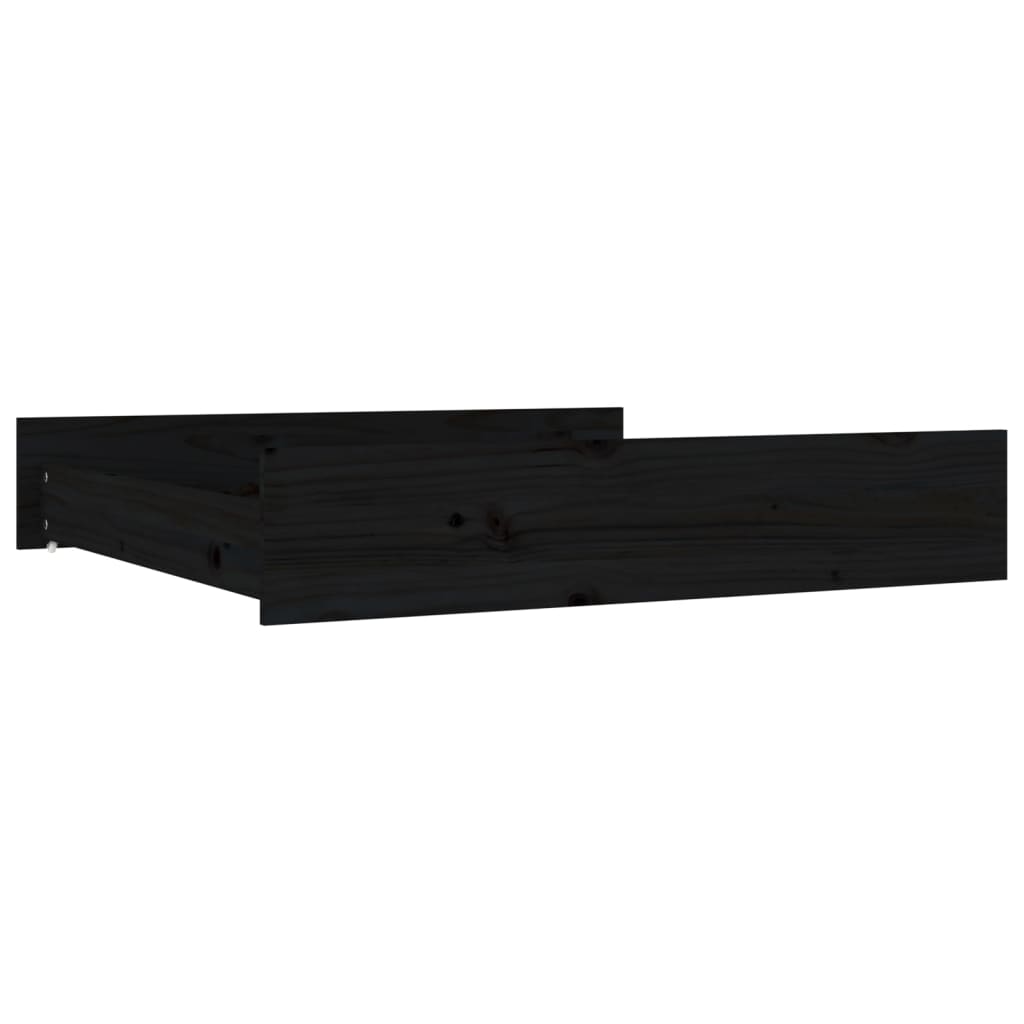 vidaXL Sertare pentru pat, 2 buc., negru, lemn masiv de pin vidaXL Sertare pentru pat, 2 buc., negru, lemn masiv de pin