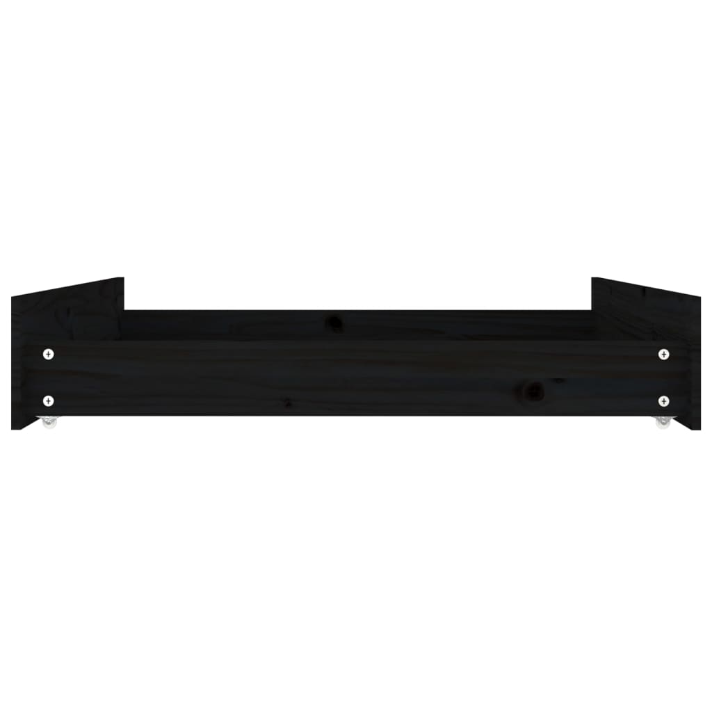 vidaXL Sertare pentru pat, 2 buc., negru, lemn masiv de pin vidaXL Sertare pentru pat, 2 buc., negru, lemn masiv de pin