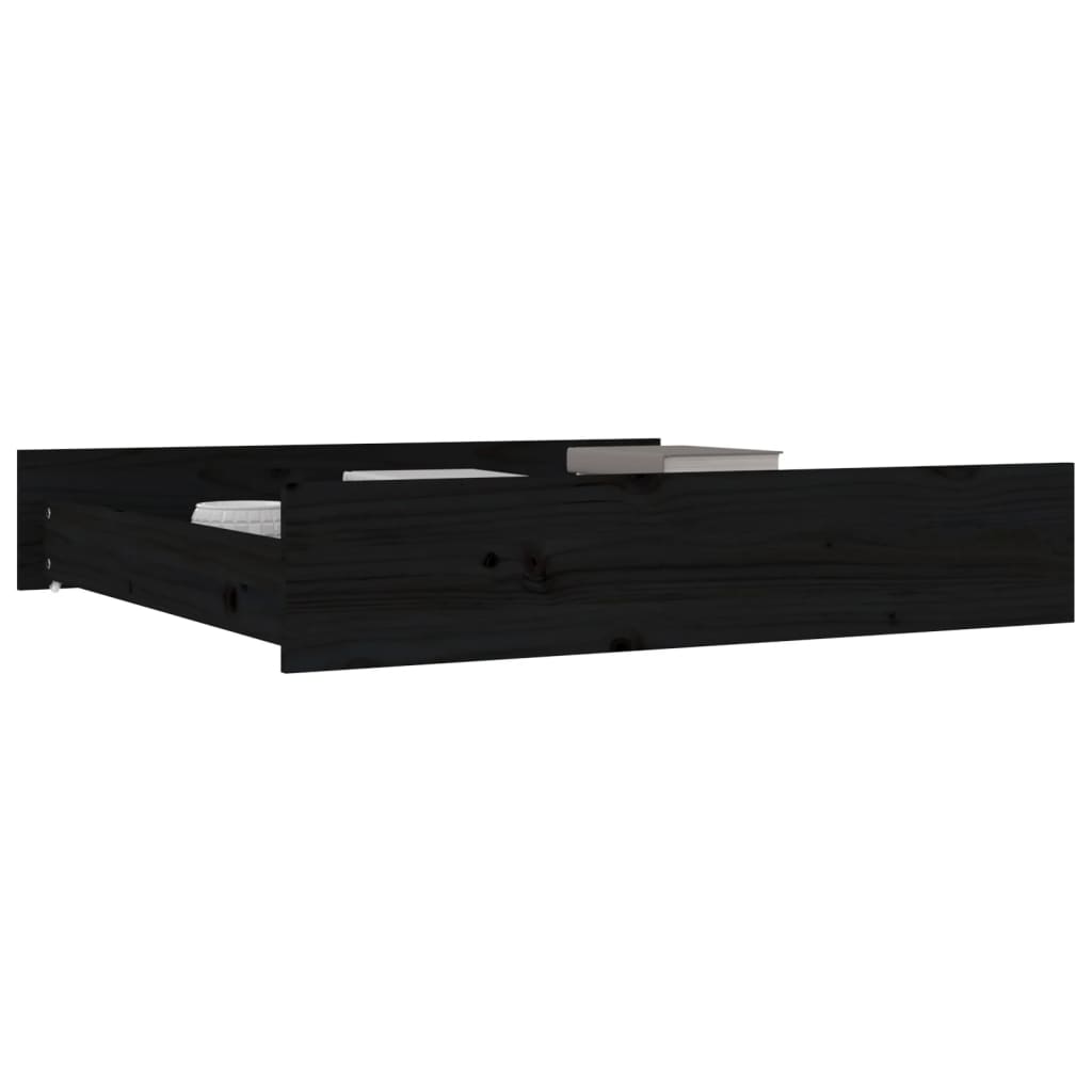 vidaXL Sertare pentru pat, 2 buc., negru, lemn masiv de pin vidaXL Sertare pentru pat, 2 buc., negru, lemn masiv de pin
