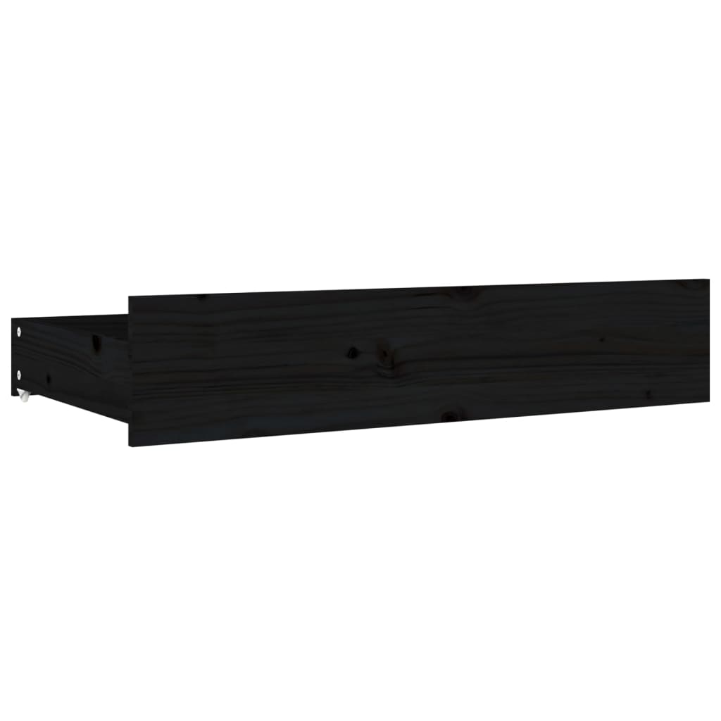 vidaXL Sertare pentru pat, 4 buc., negru, lemn masiv de pin